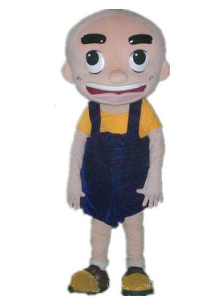 

2019 the head a little bareheaded boy mascot costume for to wear, Red;yellow