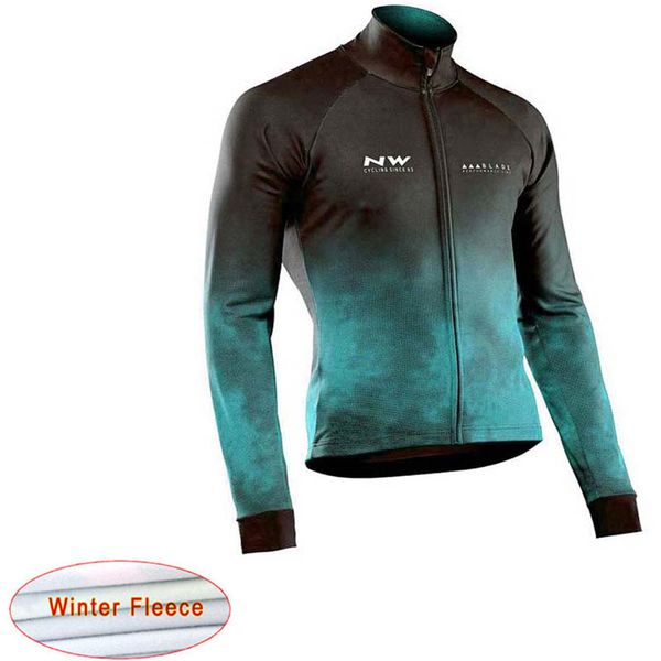 

2020 pro team nw men cycling jersey long sleeves winter thermal fleece cycling clothing racing bicycle clothes ropa ciclismo c28, Black