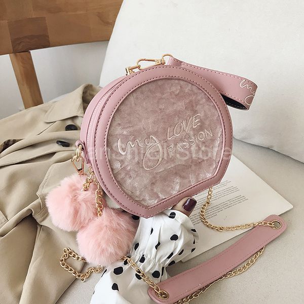 

women fur handbag 2019 new fashion autumn and winter trend hair ball small round crossbody bag casual shoulder messenger bag