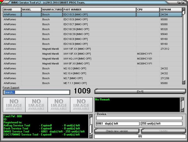 

immo service tool pin code and immo off v1.2 works without registration