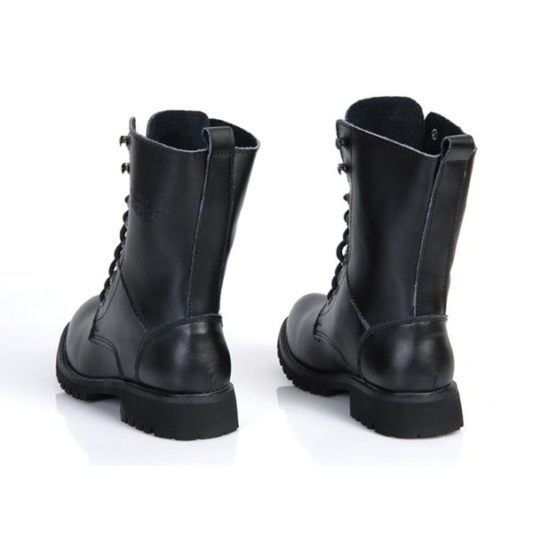 

genuine leather men military boots men's motorcycle riding hunting casual walking shoes designer desert botas hombre black3961457, Black