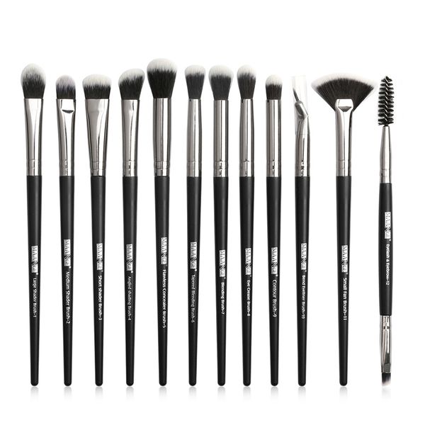 

portable eye makeup brushes set soft hair full beginner 12pcs beauty tools eye makeup brush wooden handle brush