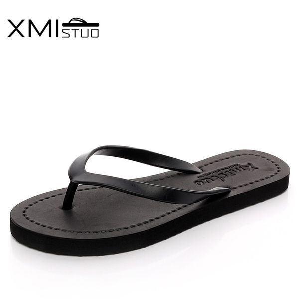 

xmistuo women's flip-flops non-slip solid color sweet beach shoes clip feet slippers female summer fashion flat sandals drag, Black