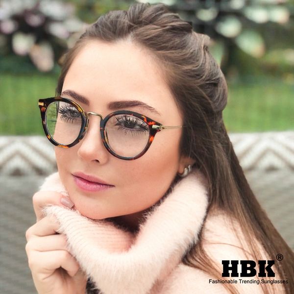 

hbk women clear glasses metal leopard frame men cat eye transparent eyeglasses frames vintage cateye optical spectacles eyewear, Silver