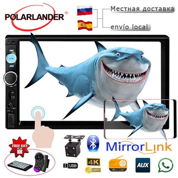 

radio cassette player 13 languages 2 din car radio touch screen bluetooth autoradio car stereo fm/tf/usb/auxin mirror link