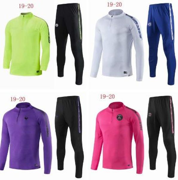 

New 2019 2020 p g pair occer track uit 18 19 20 men chandal track uit football training uit urvetement p g, Black;blue