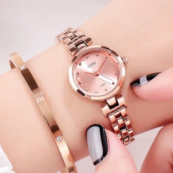 

new designer ladies watch casual women wrist watches steel strap gold clock simple dress watch gift orologio di lusso, Slivery;brown