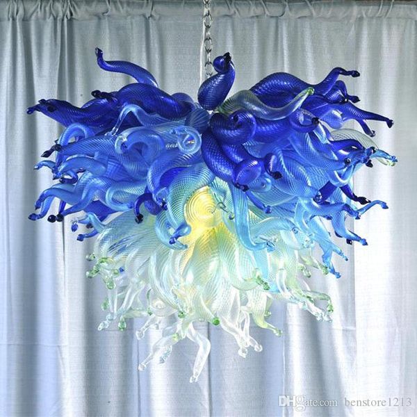 

modern minimalist chandelier lighting ac 110 220 volt led light source lustre colored hand blown glass chandelier for home