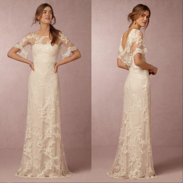 

2019 Кружева Свадебные платья с короткими рукавами Свадебные платья Дешевые Новое