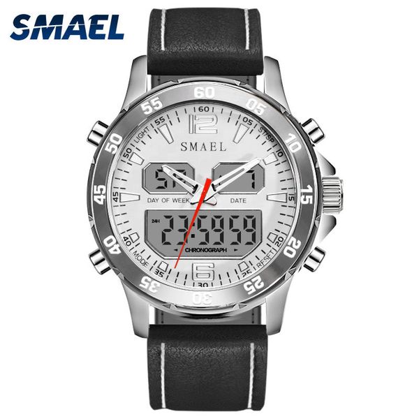 

smael digital wristwatches for men military led watches bracelet electronic cool men waterproof sport watches 1281, Slivery;brown