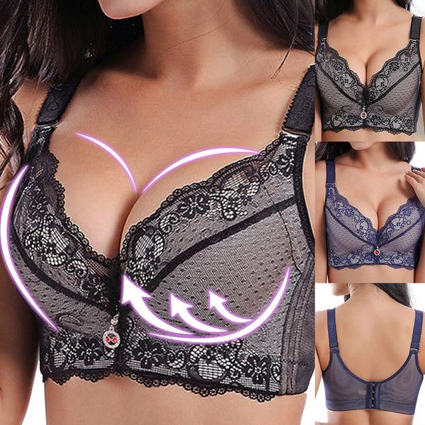 

women padded push up bras lace bra underwear plus size two cup brassiere underwire comfort underwear female bra a b cup, White;black