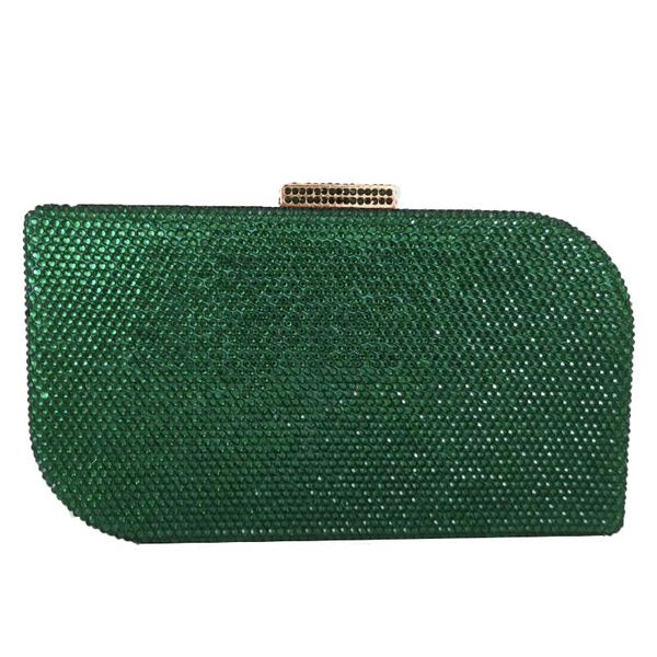 

double flower irregular shape women green evening bags wedding party crystal clutch bridal diamond purses and handbags