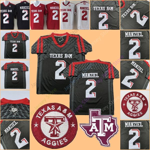 

johnny manziel college jersey 2# ncaa texas a&m aggies football jerseys home away black red white men size s m l xl 2xl 3xl