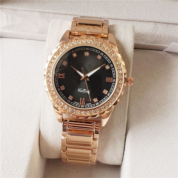 

Из нержавеющей стали женщины Часы перевозка груза падения вскользь дизайн Роза Wr