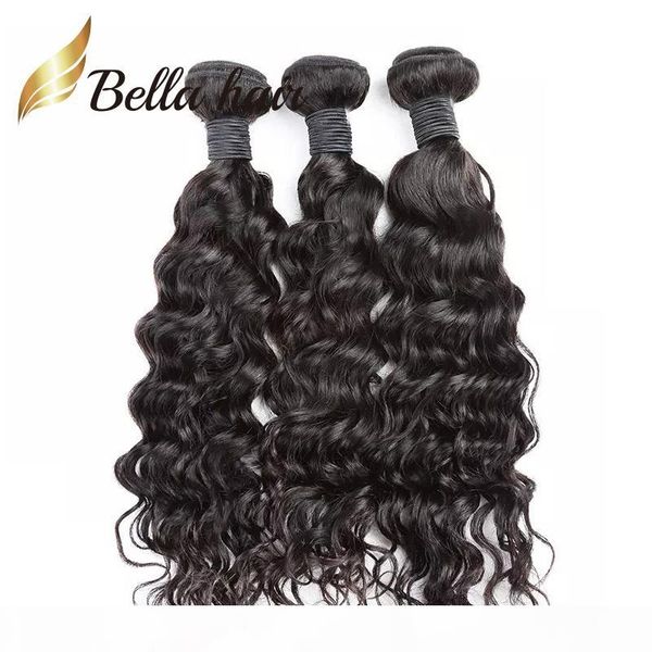 

bella hair 8~30inch malaysian loose curly weave bundles 3pcs lot double weft natural color human hair extensions loose curl about 300 grams, Black