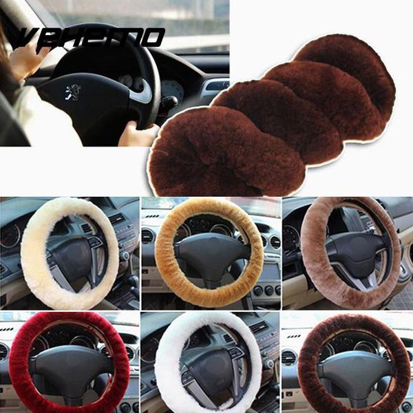 

car steeling wheel protector wool plush elastic cover hand brake universial