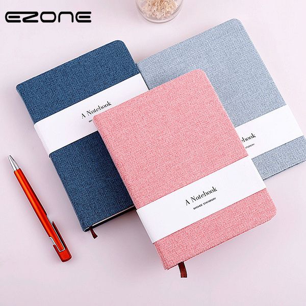 

ezone creative cloth cover notebook blank/grid paper notebook traveler journey notepad school supply s/m size students diary, Purple;pink