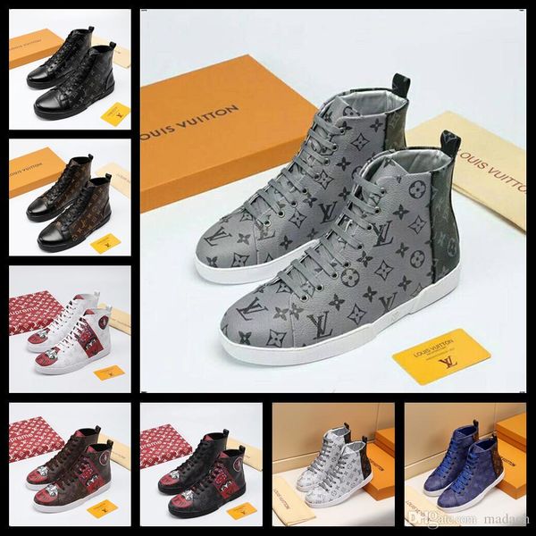 

18ff 2020 designers new winter men vulcanize shoes rubber platform shoes high sneakers mens teen retro shoes plus velvet to keep warm, Black