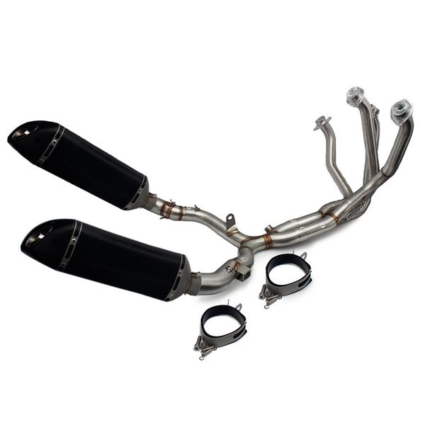 

bikingboy muffler exhaust pipe tube link + carbon fiber end pipe for z 1000 2010 2012 2013 2014 2015 2016 2017 10-17