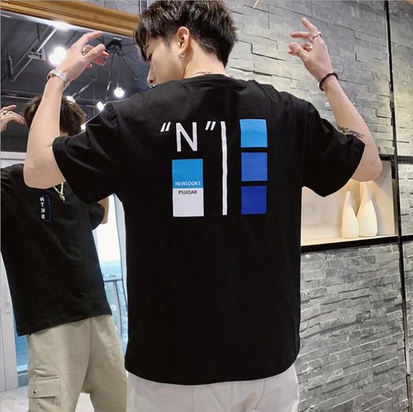 

summer clothing o neck men's t shirt men fashion tshirts fitness casual for male t-shirt man shirt tshirt, White;black