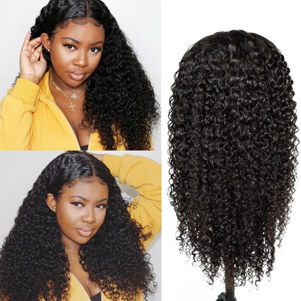 

150% малазийский завитые парик шнурка глубокая волна прямой 13 * 4 кружева фронтальная человеческих волос парики с ребенком фабрика волос оп, Black;brown