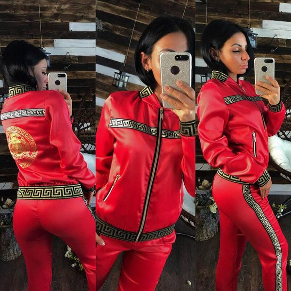 

Женские дизайнерские костюмы топ + брюки 2 шт. новая мода спортивная женщина комплект экипировка дамы спортивные костюмы высокого качества роскошные костюмы