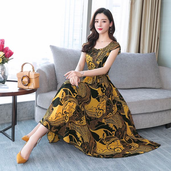 

posimi second dress woman лето 2019 фея юбка с шеей шифон длинная юбка будет маятник юбка на песчаном пляже в отпуске, White;black