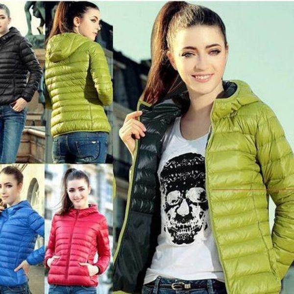 

autumn winter hooded coat female long sleeve solid slim light padded clothes 2019 new wild joker casual women outerwears, Black