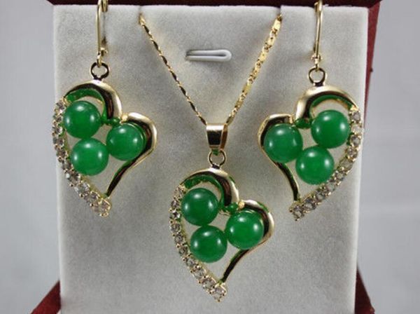 vendita calda dei monili nuova - orecchini heart-shaped della collana del pendente di corallo rosso della giada verde del turchese
