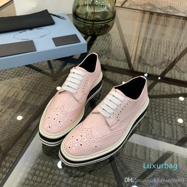 

2019 new season designer shoes fashion luxury women shoes men's leather lace up platform oversized sole sneakers white black casual sho