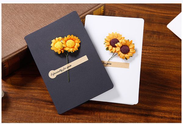 

vintage kraft wedding invitations elegant invitations cards 3d manual dry flower envelop greeting cards for wedding decoration