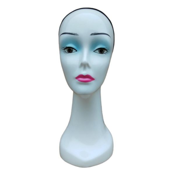 

stable female mannequin head wig hat jewelry headphone display stand model, White
