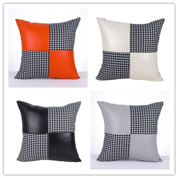 New Pillow Case Cover Christmas Houndstooth Cushion Covers New Pu