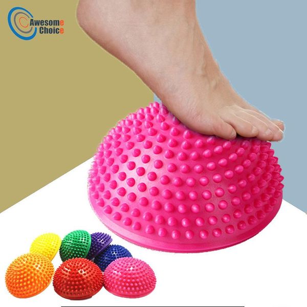 

16cm yoga ball pvc inflatable massage point half fit ball balance trainer stabilizer gym pilates fitness balancing bosu