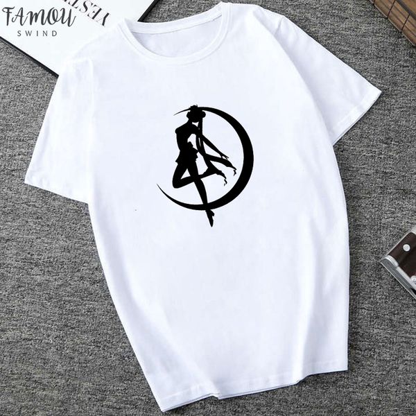 

showty 2020 sailor moon women clothes japanese girl harajuku ullzang comfortable t shirt 90s cute printed tshirt korean style, White