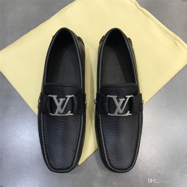 

19fw men leather shoes genuine leather casual shoes luxury brands 2019 mens loafers moccasins breathable slip on driving shoes black yecq5