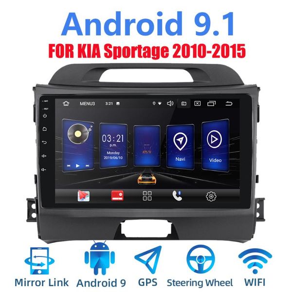 

car android 9.1 2 din car multimedia player radio for kia sportage 2010 2011 2012 2013 2014 2015 headunit gps navigation