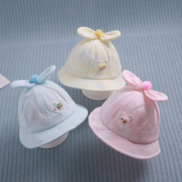 

baby hat sun hat pure cotton thin section breathable spring and summer, Yellow