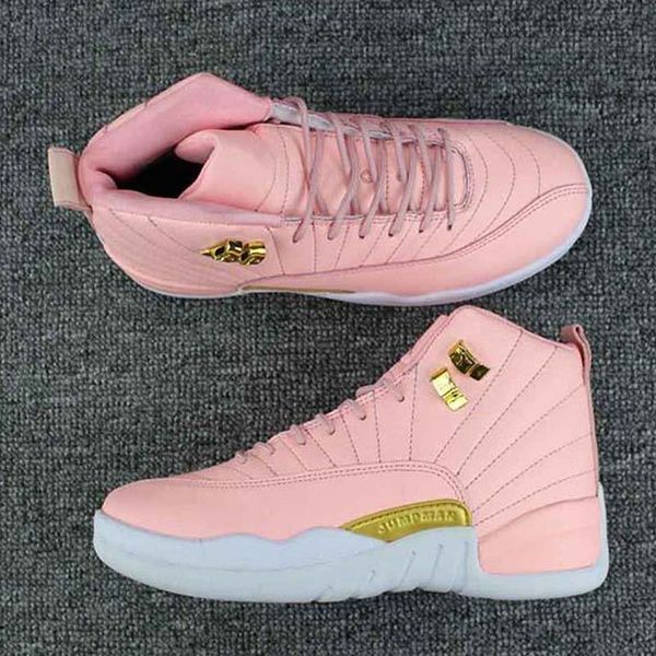 

2019 новый jumpman 12 женщин gs pink lemonade открытый обувь девушка 12s 12 pink lemonade открытой обуви, Black
