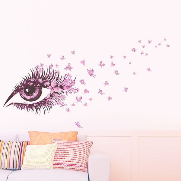 Sexy Girl Eyes Butterfly Wall Stickers Living Bedroom Girls Room Decor Decoration Diy Home Decals Mual Poster Adesivo De Paredes Wall Stencils And