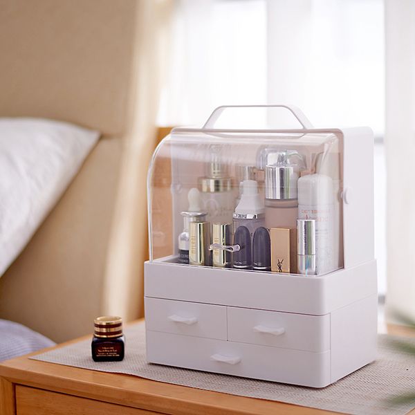

trill celebrity inspired multi-functional transparent makeup storage box household hand drawer partition skin care products stor