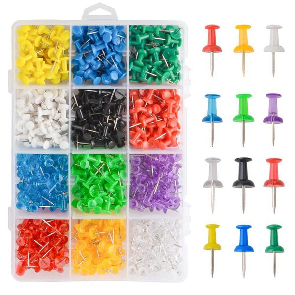 

push pins, map tacks with 12 assorted colors, 600 pieces