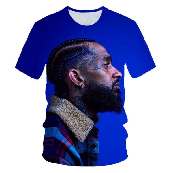 

rapper nipsey hussle 3d printed t shirt summer men women harajuku t-shirt oversized tshirt hip hop teenager tee short sleeve, White;black