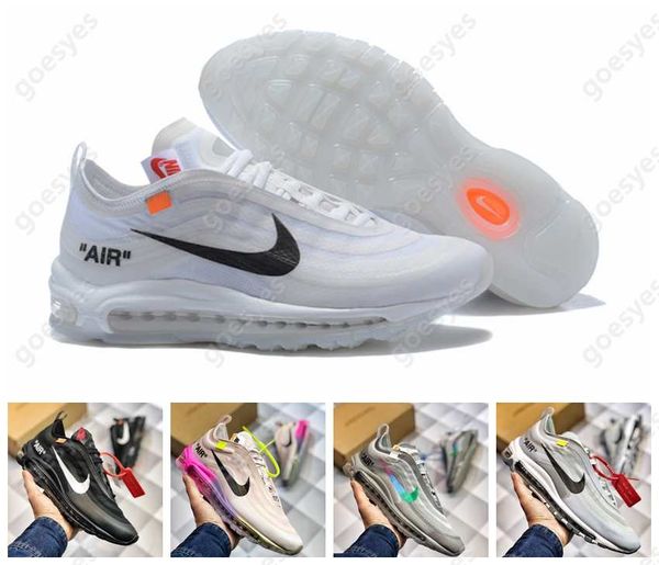 

new menta off og bullet mens running shoes air white undefeated silver metallic maxes gold sports athletic 97s womens sneakers 5-12, White;red