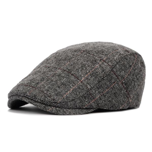 

2019 new men's solid casual newsboy beret driver hats plaid gatsby cap ivy hat golf driving flat cabbies, Blue;gray