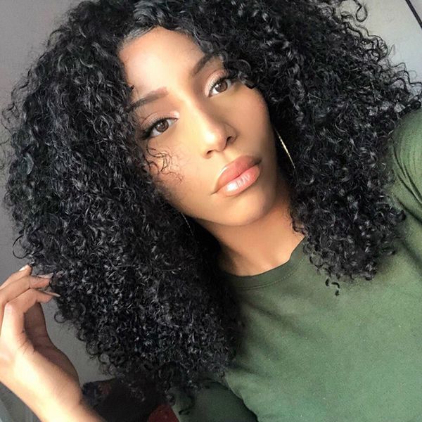 180 Short Curly Human Hair Bob Wig Full End Lace Front Human Hair
