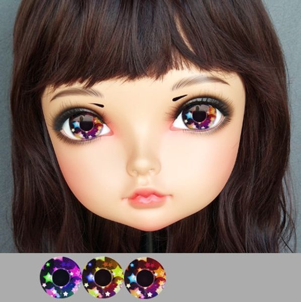 

dm-eye34) resin japan anime role play cos kigurumi cosplay mask lolita crossdressing bjd masks custom eyes, Black;red