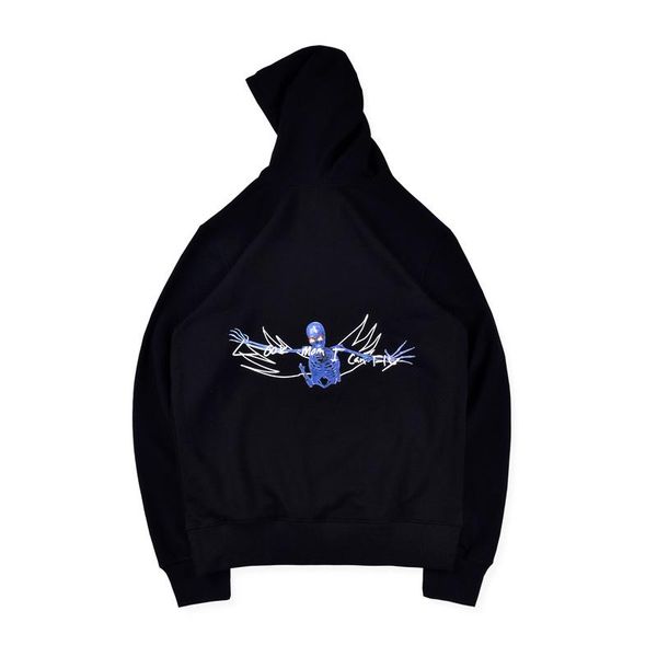 

19fw hip hop stars travis scott look mom i can fly skelton skull unrestricted hoodie skateboard hooded sweatshirt men women hoody, Black