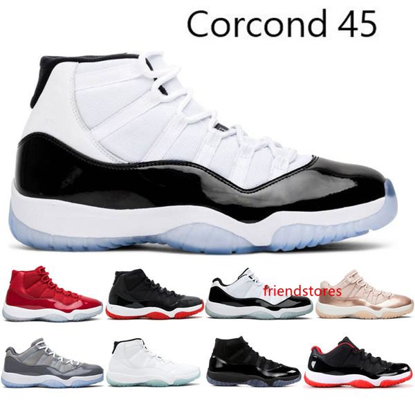 

2019 11s platinum tint concord 45 basketball shoes men women 11 cap and gown blackout space jams bred win like 96 82 sport sneakers with