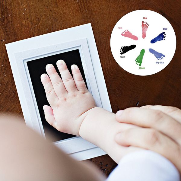 

baby handprint footprint non-toxic newborn imprint hand inkpad watermark infant souvenirs casting clay toys footprint ink pad-10